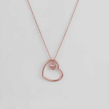 Load image into Gallery viewer, Silver Heart Shaped Pendant Necklace In Rose Gold
