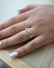 Load image into Gallery viewer, Infinity Tiny Diamond Silver Ring