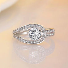 Load image into Gallery viewer, FASHIONISTAS EMBEDDED SOLITAIRE DIAMOND SILVER RING