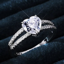 Load image into Gallery viewer, White Heart Crystal Silver Ring