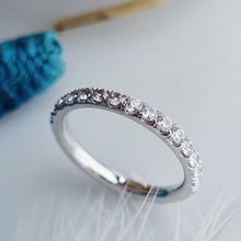 Load image into Gallery viewer, Diamond Pave Band Silver Ring