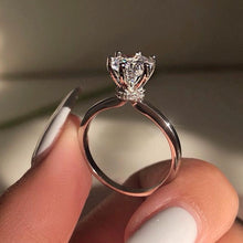 Load image into Gallery viewer, Midnight Satin Solitaire Silver Ring