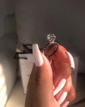 Load image into Gallery viewer, Satin Solitaire Silver Ring