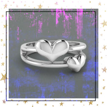 Load image into Gallery viewer, Double Heart Love Promise Silver Ring