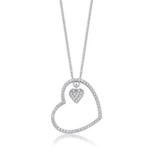 Load image into Gallery viewer, Silver Dazzling Zircon Heart Pendant With Link Chain