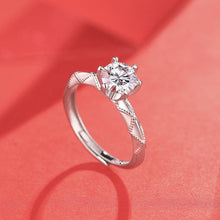 Load image into Gallery viewer, Berlin Solitaire Moissanite Dainty Silver Ring