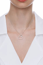 Load image into Gallery viewer, Silver Dazzling Zircon Heart Pendant With Link Chain