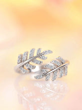 Load image into Gallery viewer, Lustrous Leaf Zircon Diamond Silver Ring
