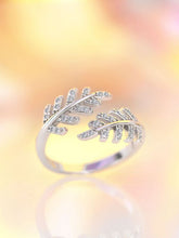 Load image into Gallery viewer, Lustrous Leaf Zircon Diamond Silver Ring