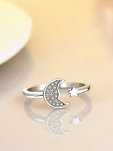 Load image into Gallery viewer, Stars And Moon Silver Ring