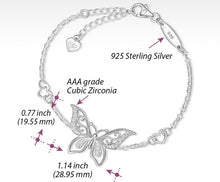 Load image into Gallery viewer, Cubic Zirconia Graceful Butterfly Silver Bracelet
