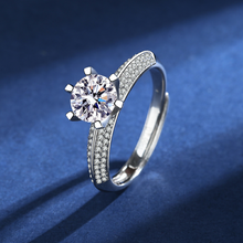 Load image into Gallery viewer, Ladies Half Country Moissan Diamond Silver Ring