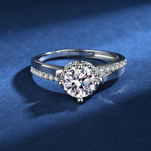 Load image into Gallery viewer, Lavender Flower Bud Ladies Moissan Silver Ring