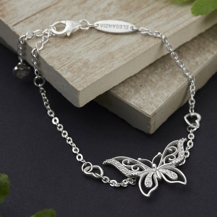 Graceful Butterfly Silver Bracelet