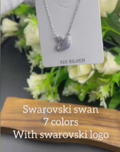 Load and play video in Gallery viewer, Crystal Diamond Swan Silver Necklace