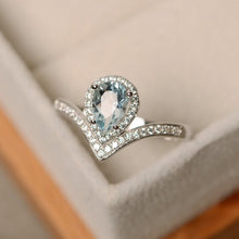 Load image into Gallery viewer, Aquamarine Silver Ring - GIFTED BEAUTY®️