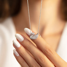 Load image into Gallery viewer, Crystal Diamond Swan Silver Necklace