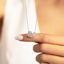 Load image into Gallery viewer, Crystal Diamond Swan Silver Necklace