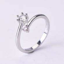 Load image into Gallery viewer, Silver Pink Sapphire Diamond Open Ring