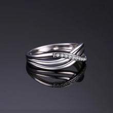 Load image into Gallery viewer, Double Criss Cross Infinity Silver Ring