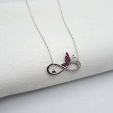 Load image into Gallery viewer, Infinity Butterfly Silver Pendant Set