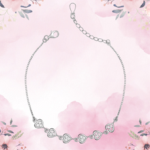 Load image into Gallery viewer, Silver Zircon Heart String Bracelet
