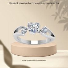 Load image into Gallery viewer, Charming Heart Shaped Silver Ring

