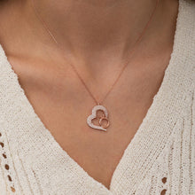 Load image into Gallery viewer, Silver Rose Heart Solitaire Necklace