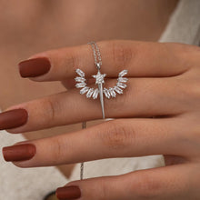 Load image into Gallery viewer, Baguette Stone Angel Silver Necklace