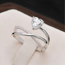 Load image into Gallery viewer, Trendy Stylish Heart Infinity Silver Ring
