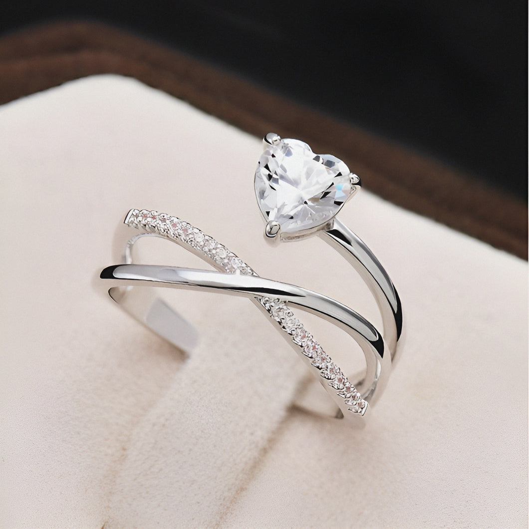 Trendy Stylish Heart Infinity Silver Ring