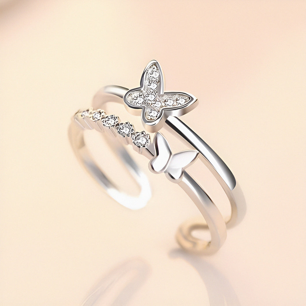 Graceful Butterfly Silver Ring