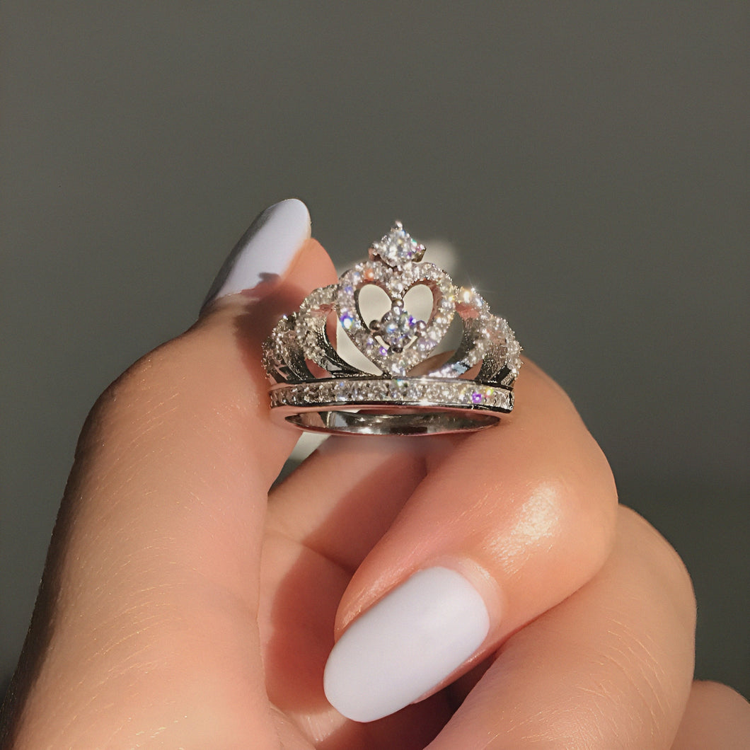 Buy Simple Cute Crown Ring, Girls Womens Crown Princess Tiara Ring, Solid  925 Sterling Silver Everyday Jewelry Ring, Ladies Casual Ring Band Online  in India - Etsy