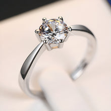 Load image into Gallery viewer, Attractive Crystal Diamond Silver Ring
