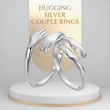 Load image into Gallery viewer, Hugging Silver Couple Rings
