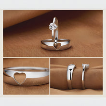 Load image into Gallery viewer, Silver Embrace Heart Couple Rings
