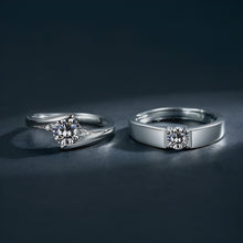 Load image into Gallery viewer, Classic Stunning Scarlet Silver Couple Rings
