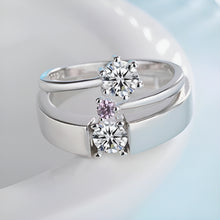 Load image into Gallery viewer, Attractive Stylish Pink Odessa Silver Couple Rings
