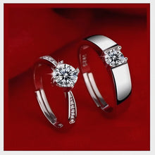 Load image into Gallery viewer, Sparkling Crystal Silver Couple Ring
