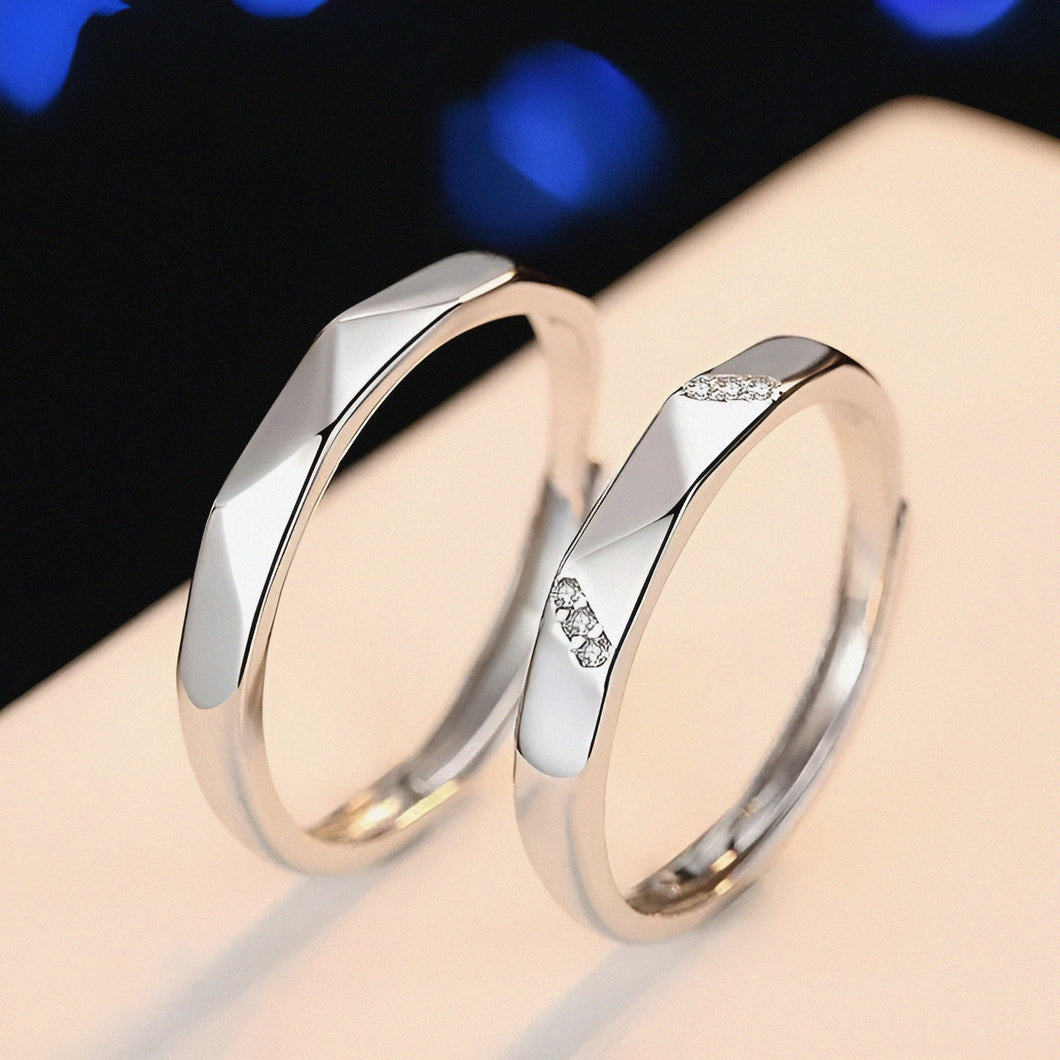 Classic Stylish Attractive Silver Couple Ring