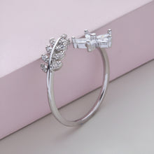 Load image into Gallery viewer, Bloom Style Leaf Flower Silver Ring
