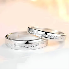 Load image into Gallery viewer, Silver Heart beat Couple Rings
