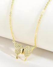 Load image into Gallery viewer, Crystal Swarovski Magnetic Butterfly Silver Necklace
