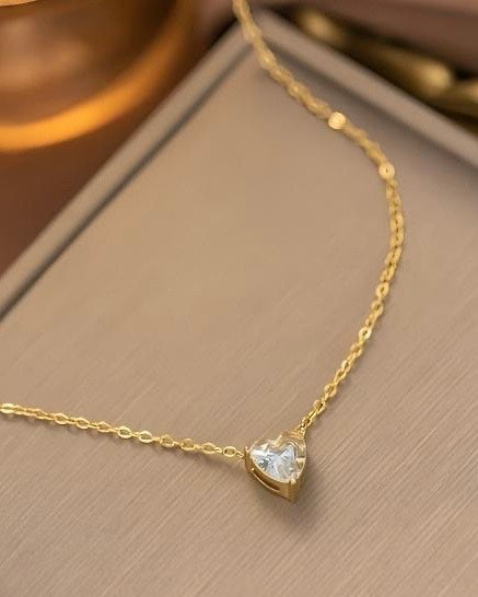 Crystal Swarovski Luxurious Heart Silver Necklace