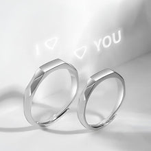 Load image into Gallery viewer, Light Sculpted &quot;I Love You&quot; Silver Couple Rings
