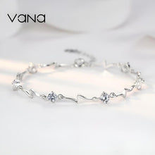 Load image into Gallery viewer, Vana Heart of Ocean Silver Bracelet with Cubic Zirconia
