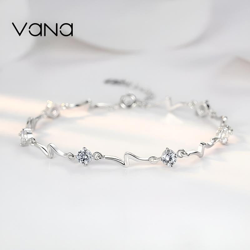 Vana Heart of Ocean Silver Bracelet with Cubic Zirconia