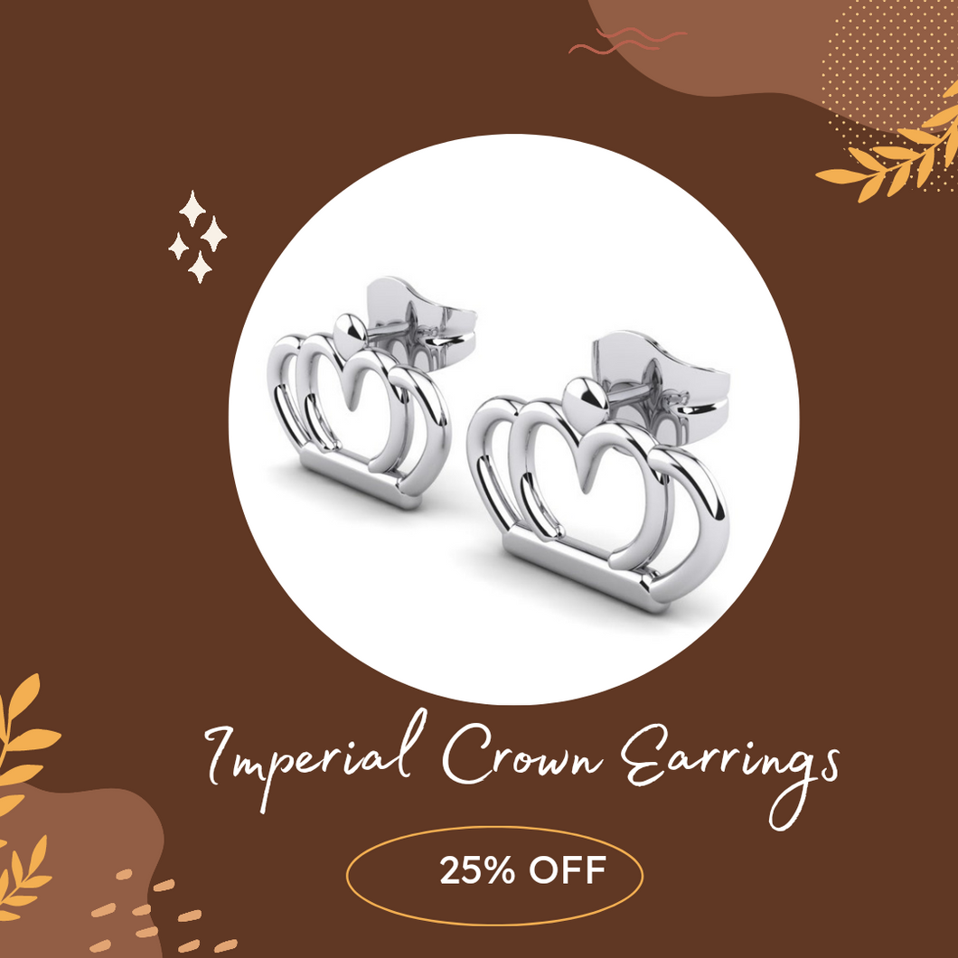 Imperial Crown Silver Earrings