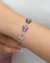 Load image into Gallery viewer, Classic Triple Butterfly Silver Bracelet
