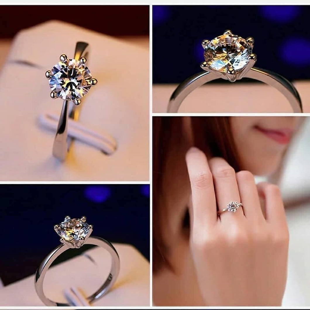 Luxury Blushing Diamond Silver Ring